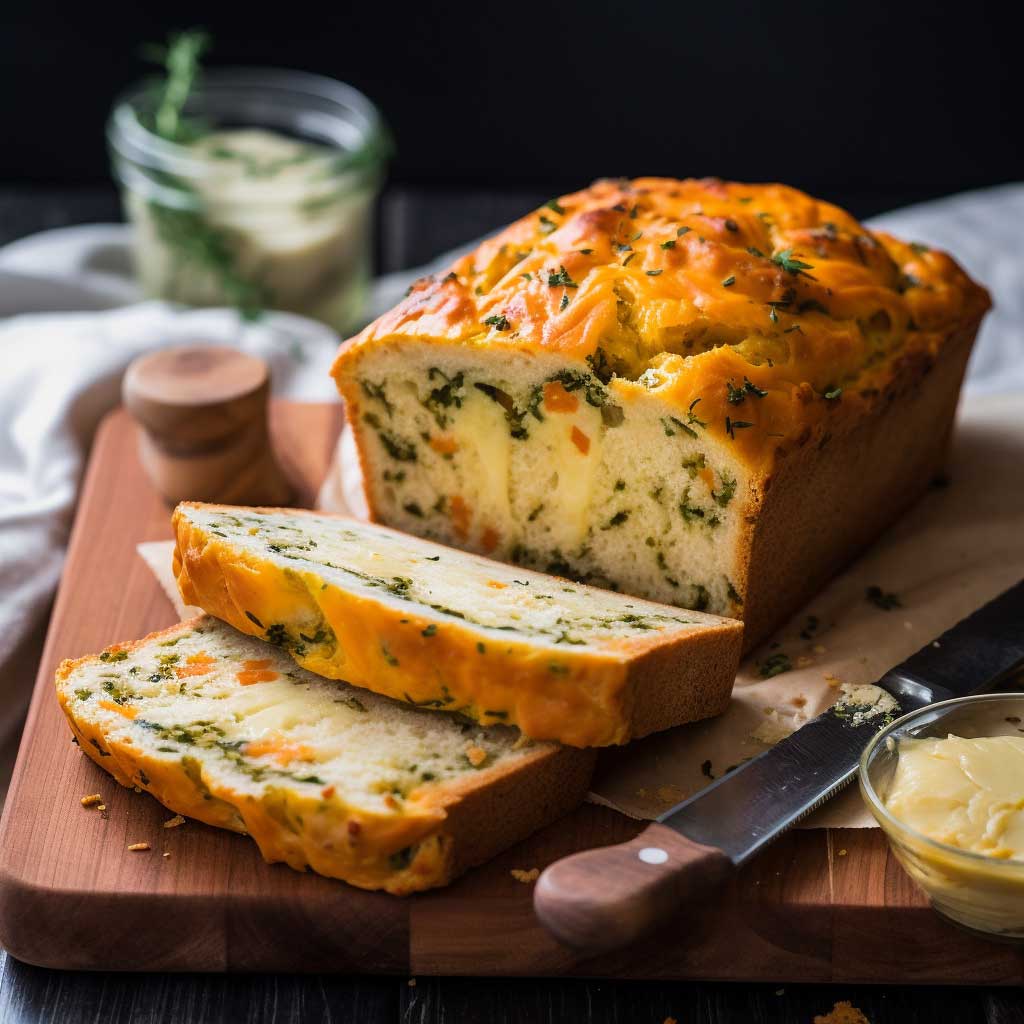 Käse &amp; Schnittlauch Brot mit Backpulver ohne Hefe – SANUUS Better Living