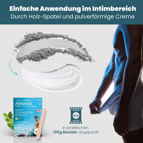 Capillum AMOVE AthleticX Enthaarungscreme Intimbereich Männer Enthaarungspulver schmerzfrei