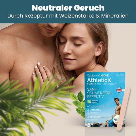 Capillum AMOVE AthleticX Enthaarungscreme Intimbereich Männer Enthaarungspulver schmerzfrei