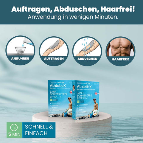 Capillum AMOVE AthleticX Enthaarungscreme Intimbereich Männer Enthaarungspulver schmerzfrei