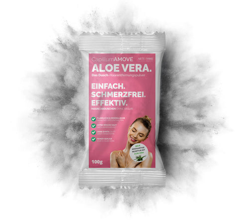 Capillum AMOVE Aloe Vera 100g TESTER geruchlose Enthaarungscreme Pulver Körper & Intimbereich für Frauen