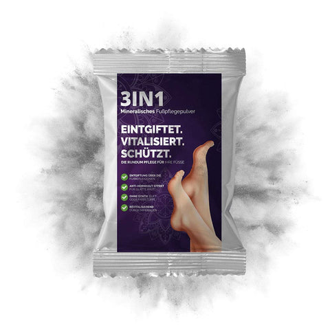 Mineralisches Fußpflegepulver 50g gegen Fußgeruch mit Anti-Hornhaut Effekt Fußbad Entgiftungskur