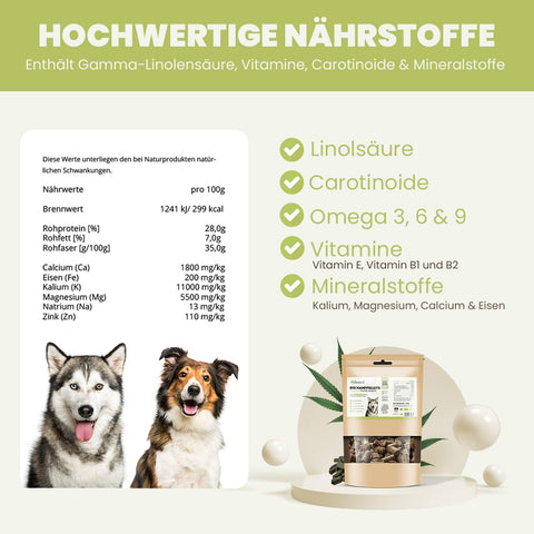 SANUUS Bio Hanpellets veganes Hundeleckerli getreidefrei aus Deutschland 500g