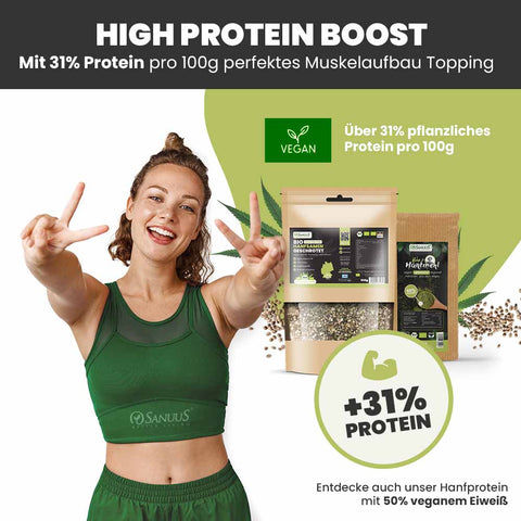 SANUUS Allgäu Bio Hanfsamen geschrotet 500g - Naturbelassen
