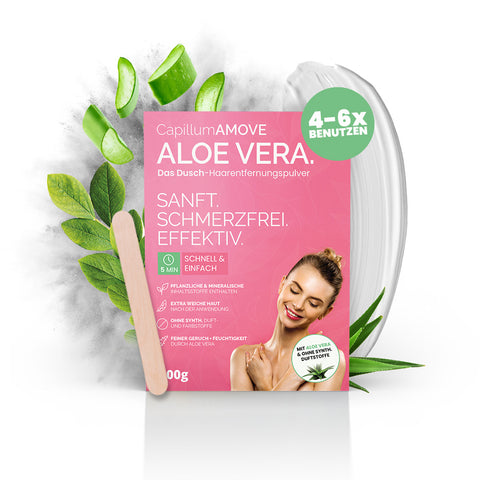 Capillum AMOVE Aloe Vera Schmerzfreie Enthaarungscreme Intimbereich Frauen Enthaarungspulver