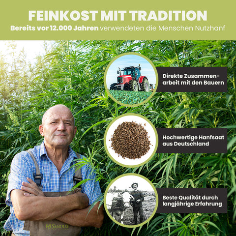 SANUUS Allgäu Bio HanfPROTEIN (50% Eiweiß) 2x1kg - pflanzliches Proteinpulver glutenfrei superfrein gemahlen