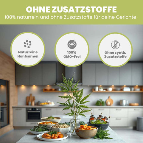 SANUUS Bio Hanf Set (Bio Hanfsamen geschält & ungeschält + Hanföl)