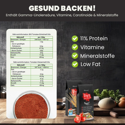 SANUUS VegiX Dinkelmehl 630 mit Tomatenpulver 500g