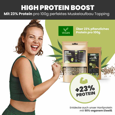 SANUUS Allgäu Bio HanfMEHL (23% Eiweiß) extra fein gemahlen für Mensch & Tier mit 55% Ballaststoff