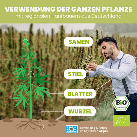 SANUUS Allgäu Bio Hanfsamen geschrotet 500g - Naturbelassen