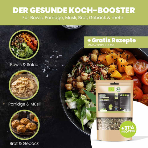SANUUS Allgäu Bio Hanfsamen geschrotet 500g - Naturbelassen