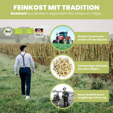 SANUUS Allgäu Bio Hanfsamen geschrotet 500g - Naturbelassen