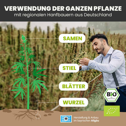 SANUUS Allgäu Bio HanfMEHL (23% Eiweiß) extra fein gemahlen für Mensch & Tier mit 55% Ballaststoff