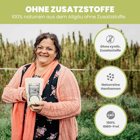 SANUUS Allgäu Bio Hanfsamen geschrotet 500g - Naturbelassen