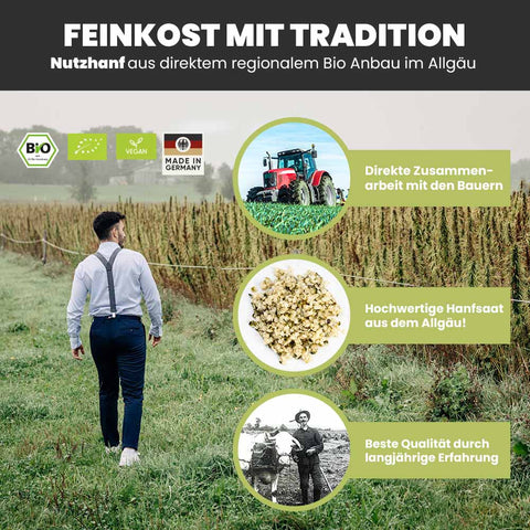 SANUUS Allgäu Bio HanfMEHL (23% Eiweiß) extra fein gemahlen für Mensch & Tier mit 55% Ballaststoff