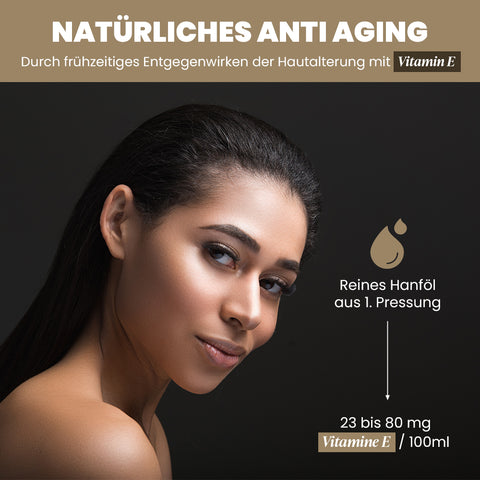 ARTE FIORI Bio Hanföl Gesicht kaltgepresst Vitamin E Retinol Öl 100ml