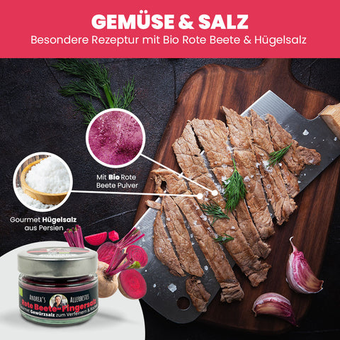 SANUUS Rote-Beete Gewürzsalz Kräutersalz mit Meersalz & Kräutern – Würzmischung für Pasta, Gemüse, Salate & Smoothies