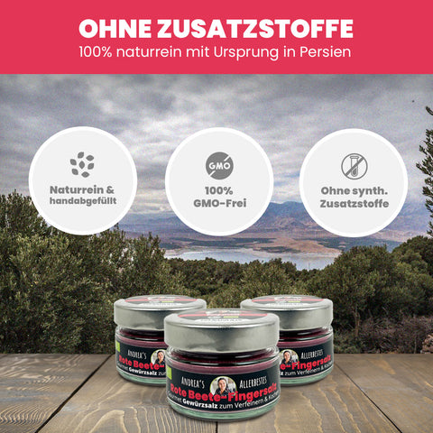 SANUUS Rote-Beete Gewürzsalz Kräutersalz mit Meersalz & Kräutern – Würzmischung für Pasta, Gemüse, Salate & Smoothies