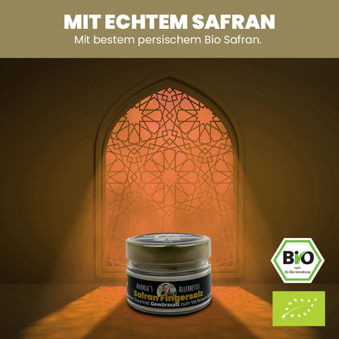 SANUUS Safran Gewürzsalz Kräutersalz mit Meersalz & Kräutern – Würzmischung für Reis, Gemüse, Salate & Smoothies