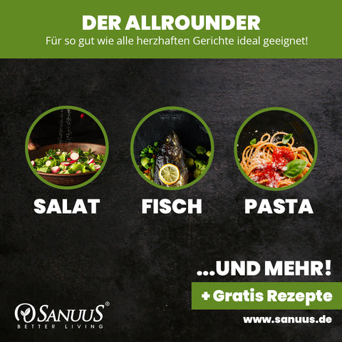 SANUUS Spinat Gewürzsalz Kräutersalz mit Meersalz & Kräutern – Würzmischung für Pasta, Gemüse, Salate & Smoothies