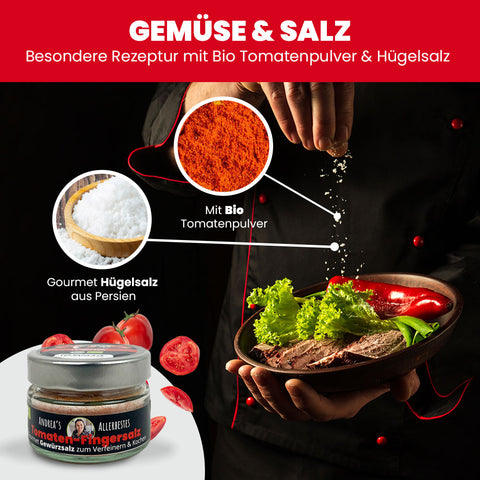 SANUUS Tomaten Gewürzsalz Kräutersalz – Würzmischung mit Meersalz, Kräutern & Tomatenpulver