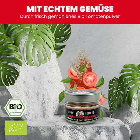 SANUUS Tomaten Gewürzsalz Kräutersalz – Würzmischung mit Meersalz, Kräutern & Tomatenpulver