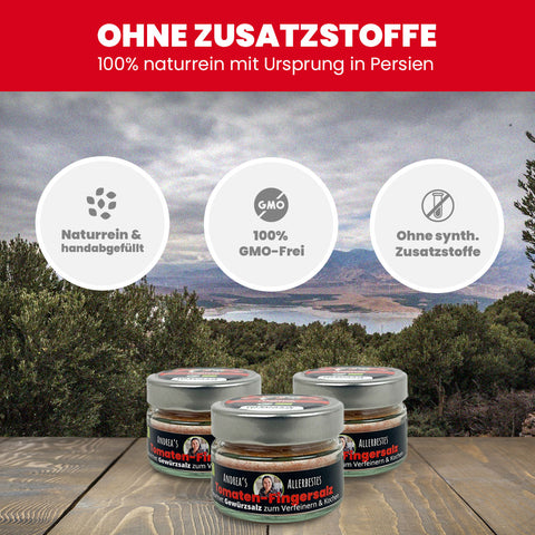 SANUUS Tomaten Gewürzsalz Kräutersalz – Würzmischung mit Meersalz, Kräutern & Tomatenpulver