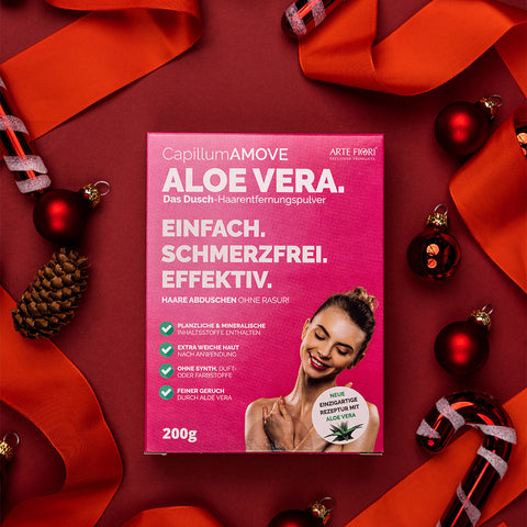 Capillum AMOVE Aloe Vera Enthaarungscreme Pulver schmerzfrei für Körper & Intimbereich