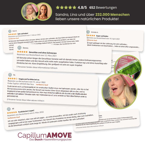 Capillum AMOVE Aloe Vera geruchlose Enthaarungscreme Intimbereich Frauen Enthaarungspulver schmerzfrei