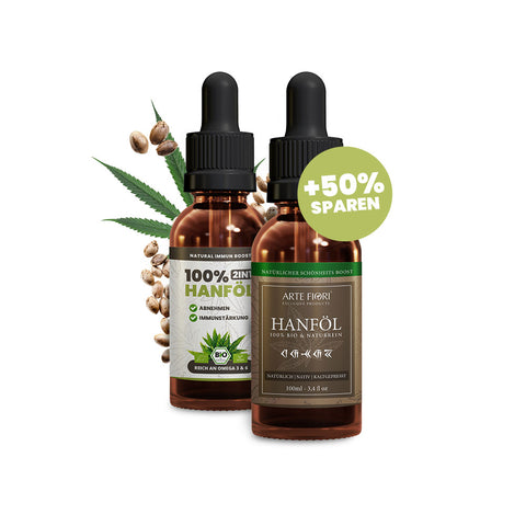 SANUUS Bio Hanföl 2x100ml Set - Hanföl Gesichtsöl & Keto Tropfen