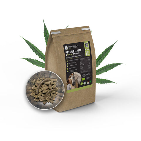 PFERDESTARK Bio Hanfpellets für Pferde Pferdefutter 15kg Beutel