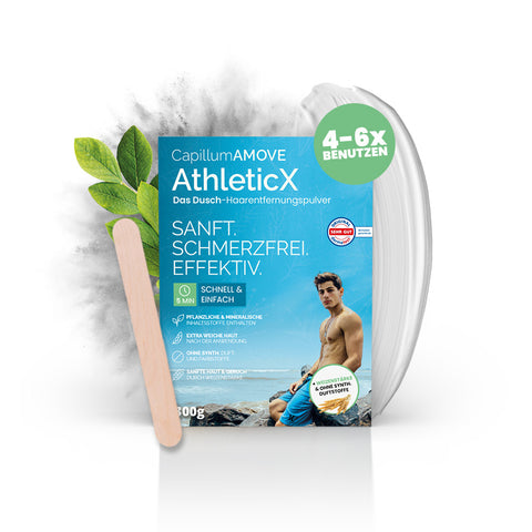 Capillum AMOVE AthleticX 300g Enthaarungscreme Pulver schmerzfrei für Körper & Intimbereich